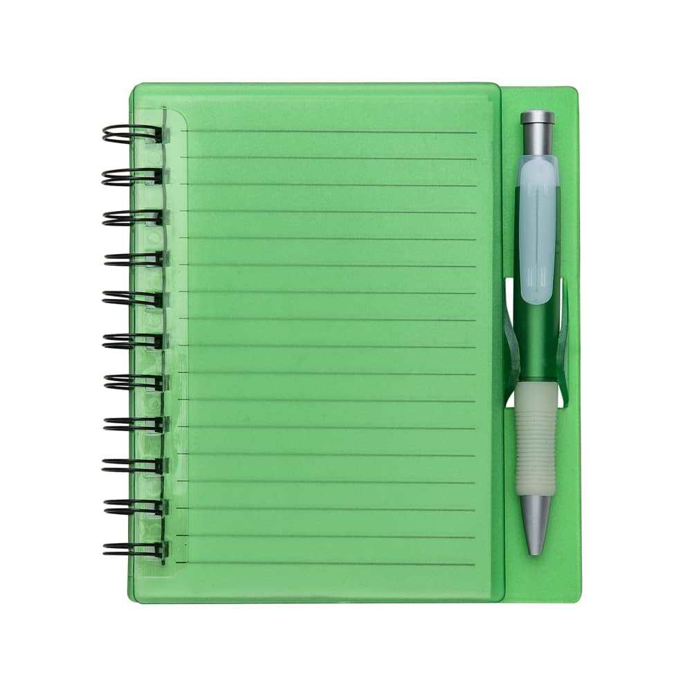 CADERNO PLÁSTICO C/ CANETA