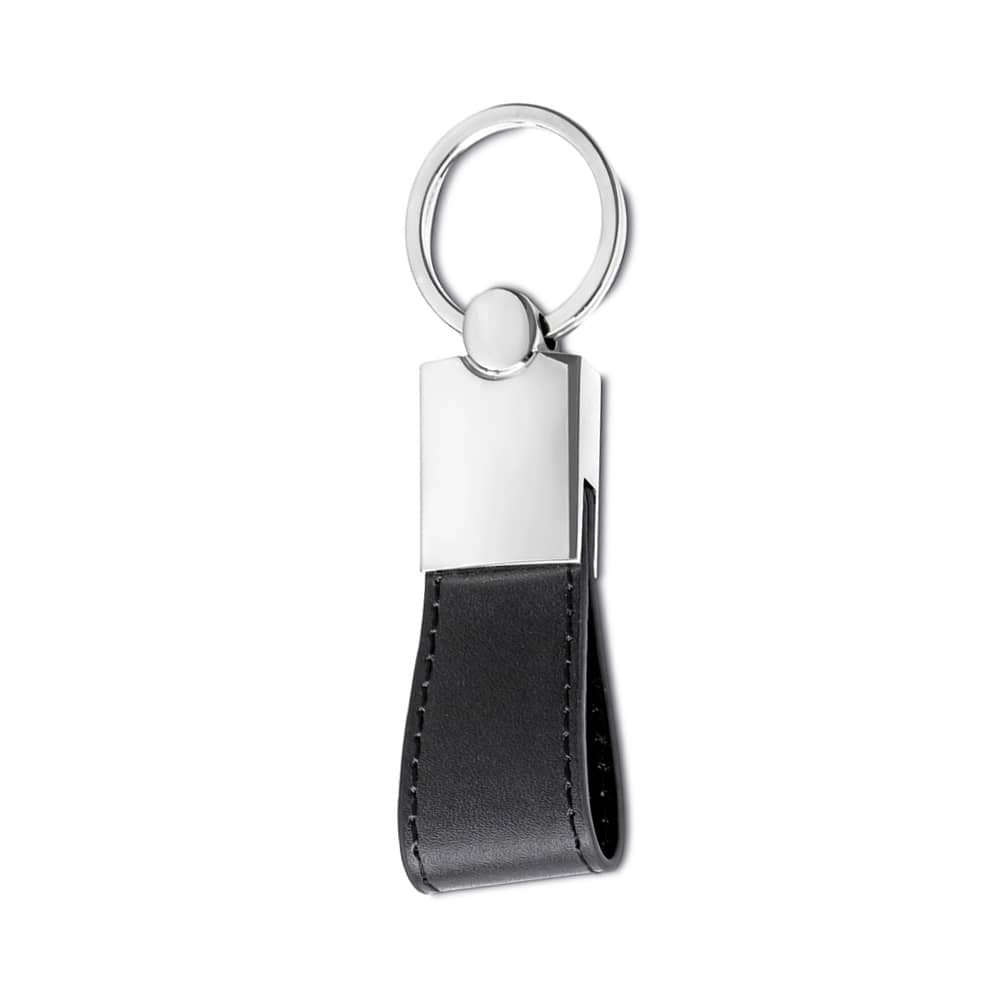 CHAVEIRO METAL C/ ALÇA COURO SINTÉTICO