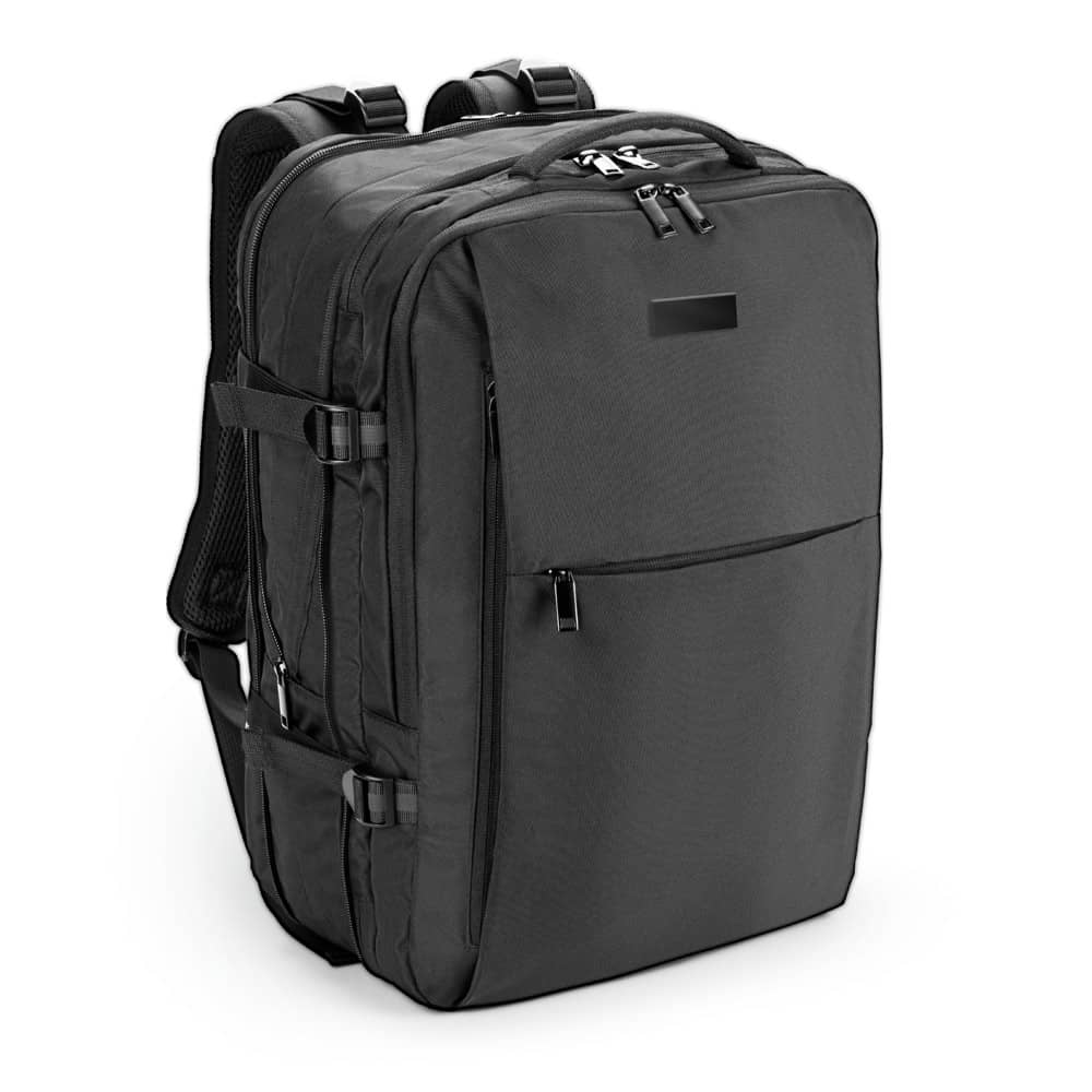 DALLAS PLATE. Mochila de viagem para notebook (17'3") em poliéster reciclado 600D de alta densidade, com compartimento para arrumação (29 L)