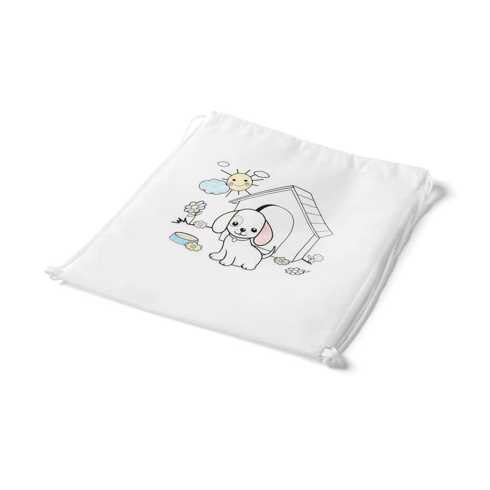 Sacola tipo mochila para colorir em non-woven (80 g/m²)