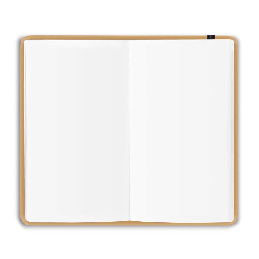Caderno A7 de capa rígida em papel com páginas lisas