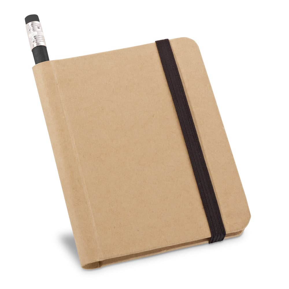 Caderno A7 de capa rígida em papel com páginas lisas