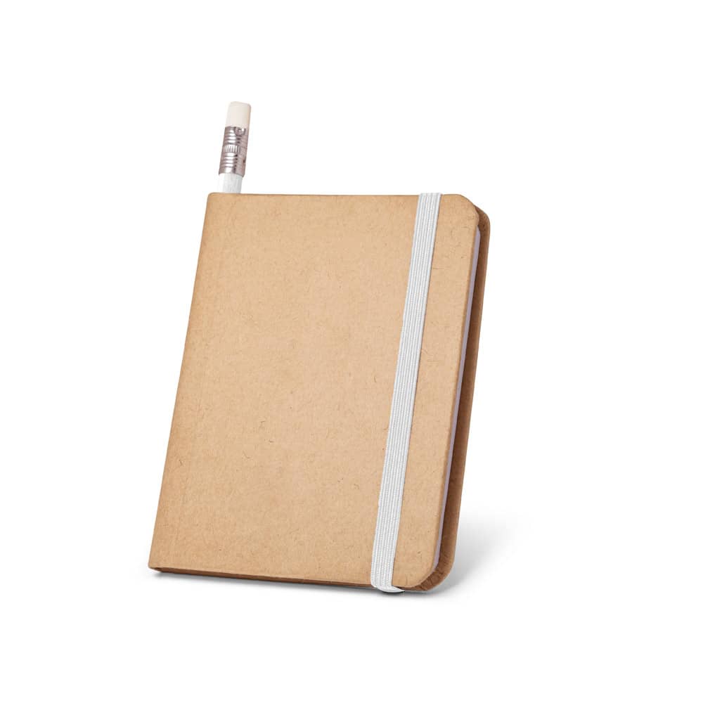 Caderno A7 de capa rígida em papel com páginas lisas