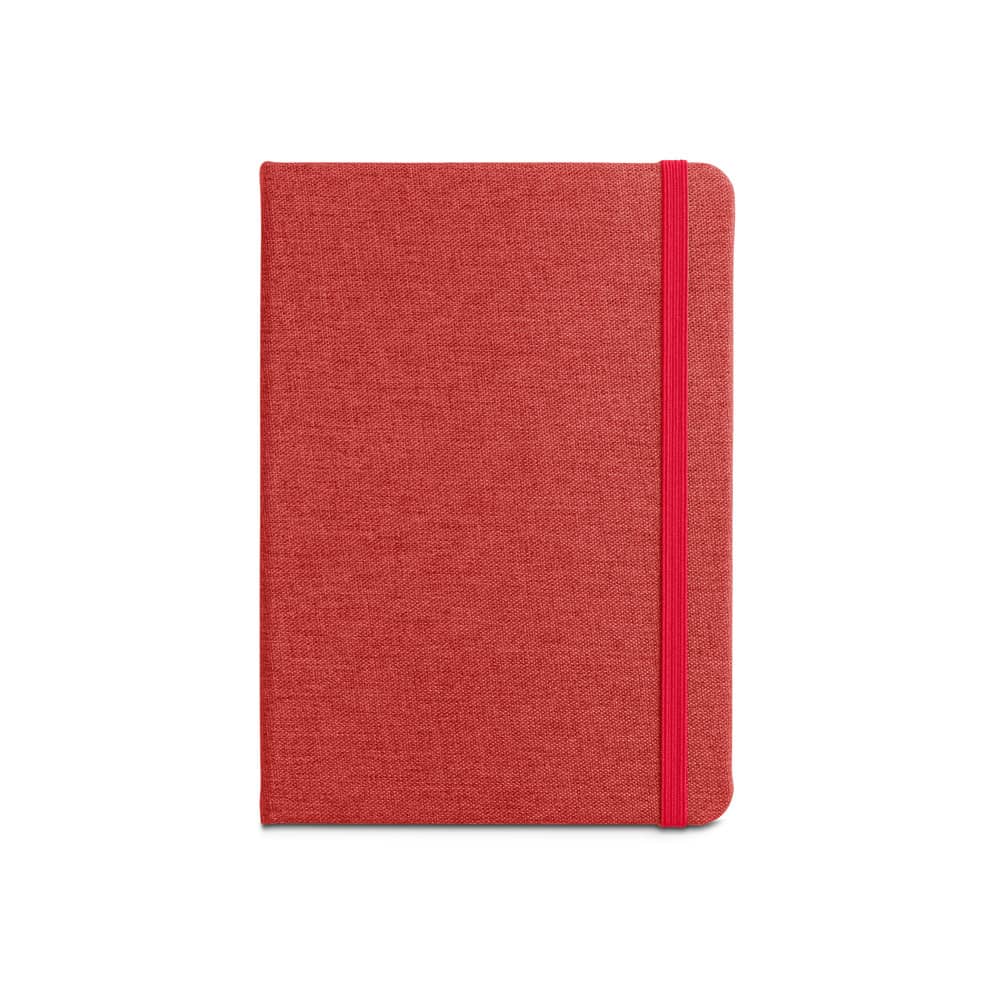BOYD II. Caderno A5 de capa dura em poliéster 100% reciclado com páginas pautadas