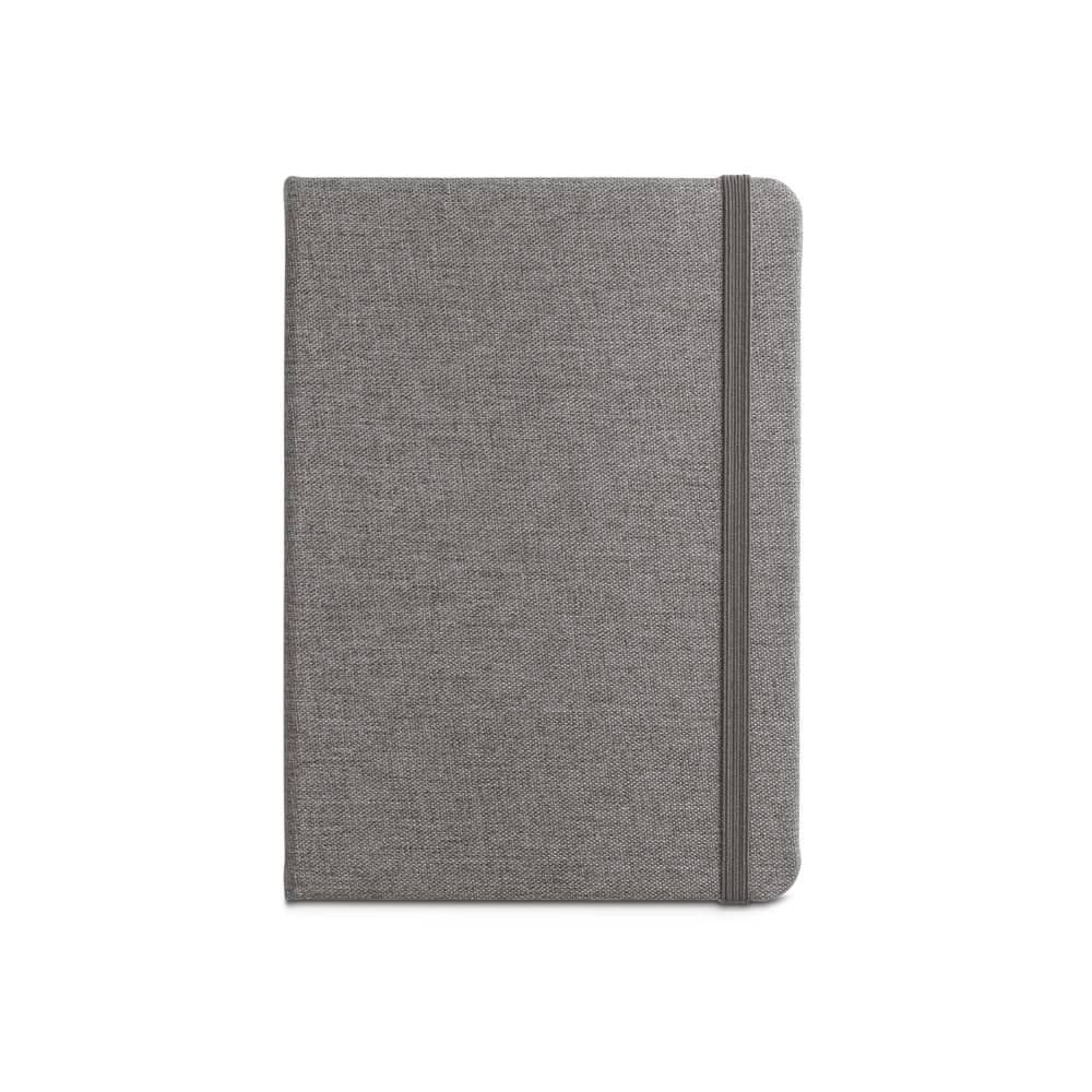 BOYD II. Caderno A5 de capa dura em poliéster 100% reciclado com páginas pautadas