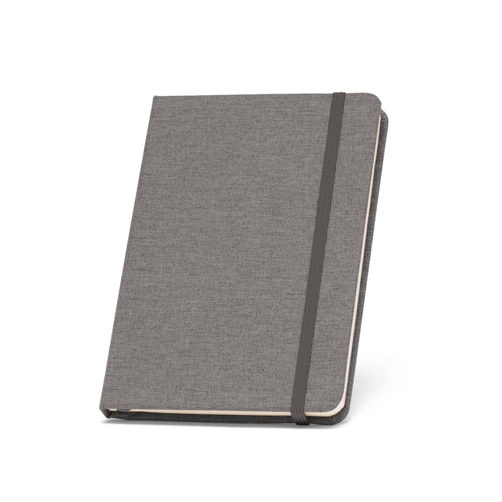 BOYD II. Caderno A5 de capa dura em poliéster 100% reciclado com páginas pautadas