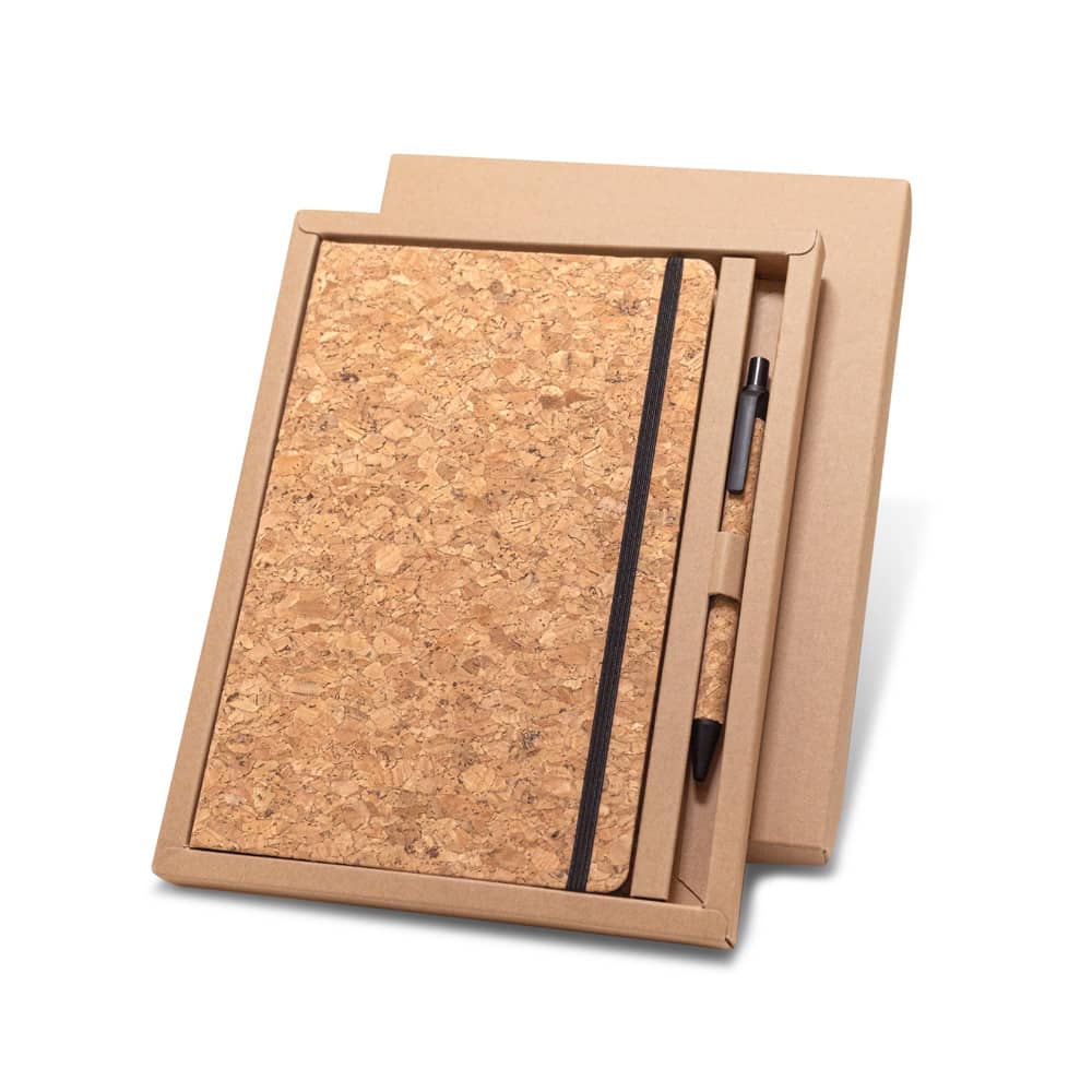 FREUD II. Conjunto de caderno A5 e caneta esferográfica em cortiça