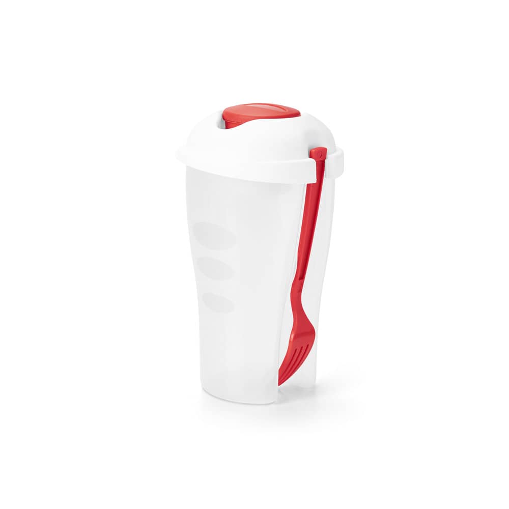 Copo para salada em PP com garfo e molheira 850 mL