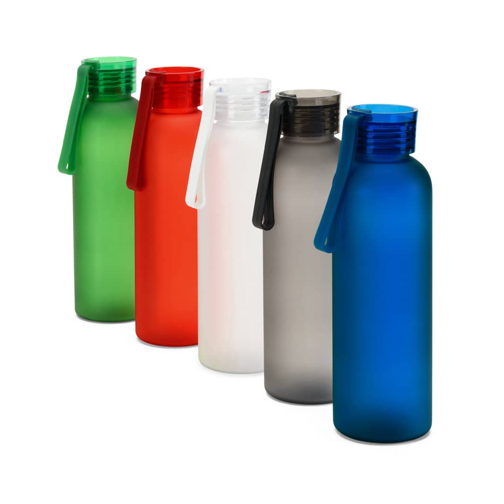 Squeeze esportiva em PET 100% reciclado, com acabamento fosco (600 mL)