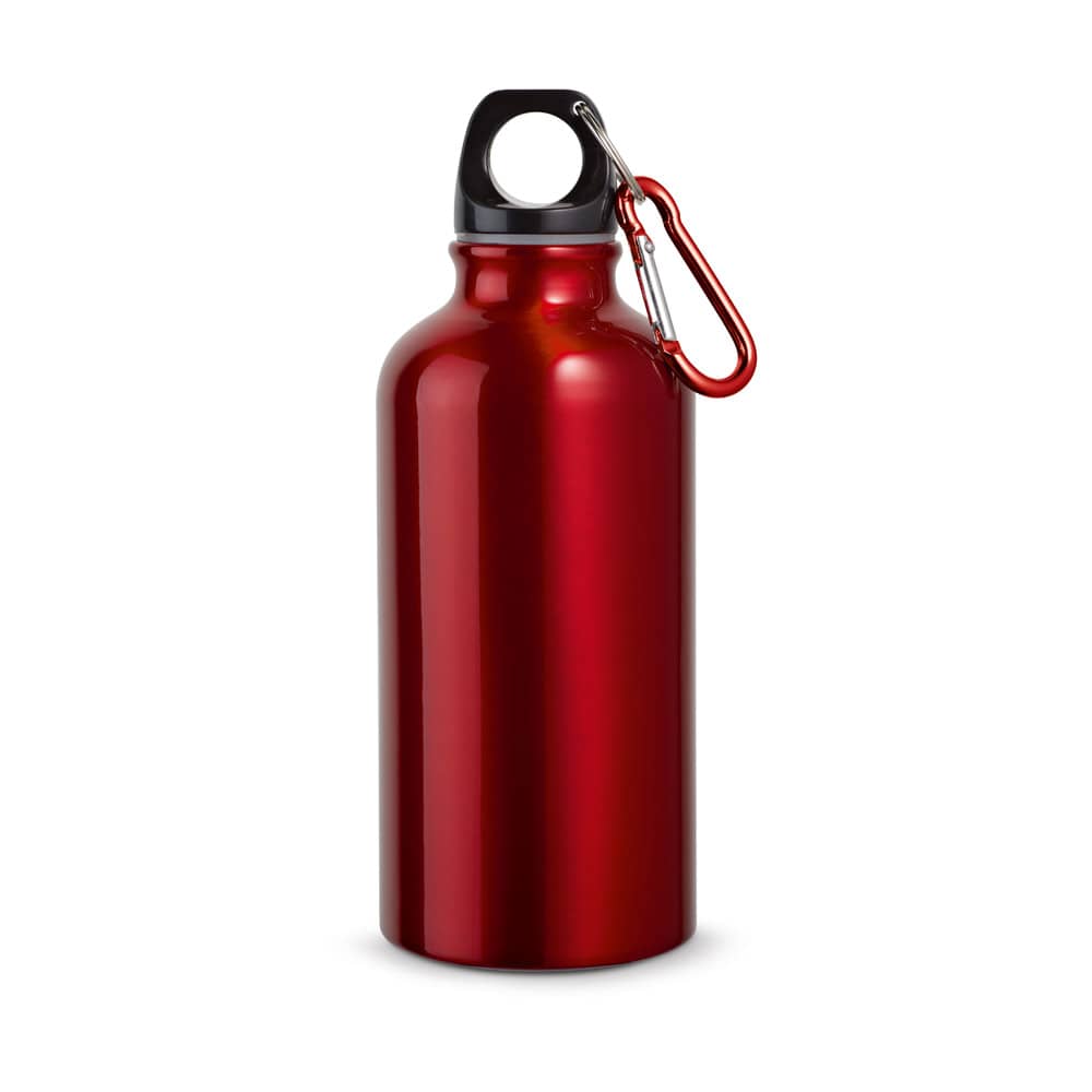 Garrafa esportiva em alumínio com acabamento metálico (400 mL)