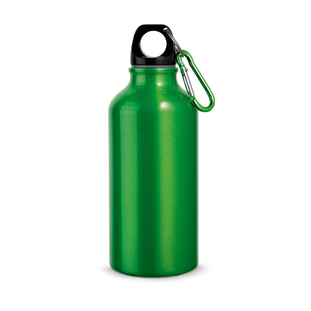 Garrafa esportiva em alumínio com acabamento metálico (400 mL)
