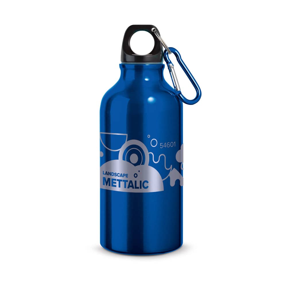 Garrafa esportiva em alumínio com acabamento metálico (400 mL)