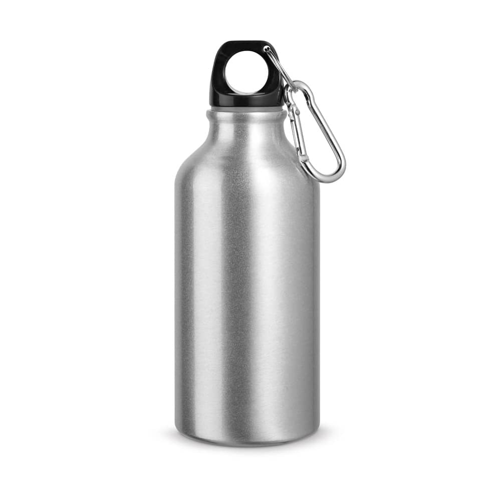 Garrafa esportiva em alumínio com acabamento metálico (400 mL)