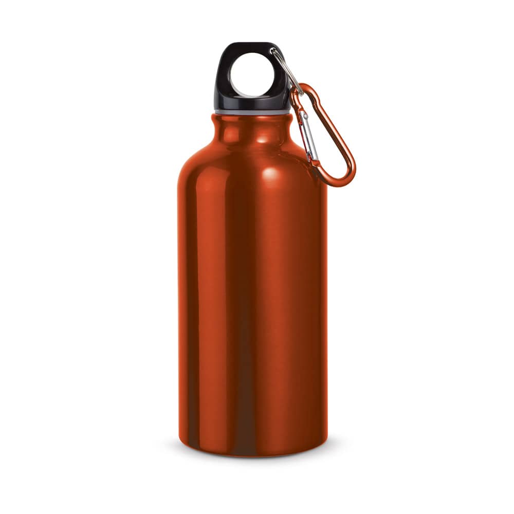 Garrafa esportiva em alumínio com acabamento metálico (400 mL)