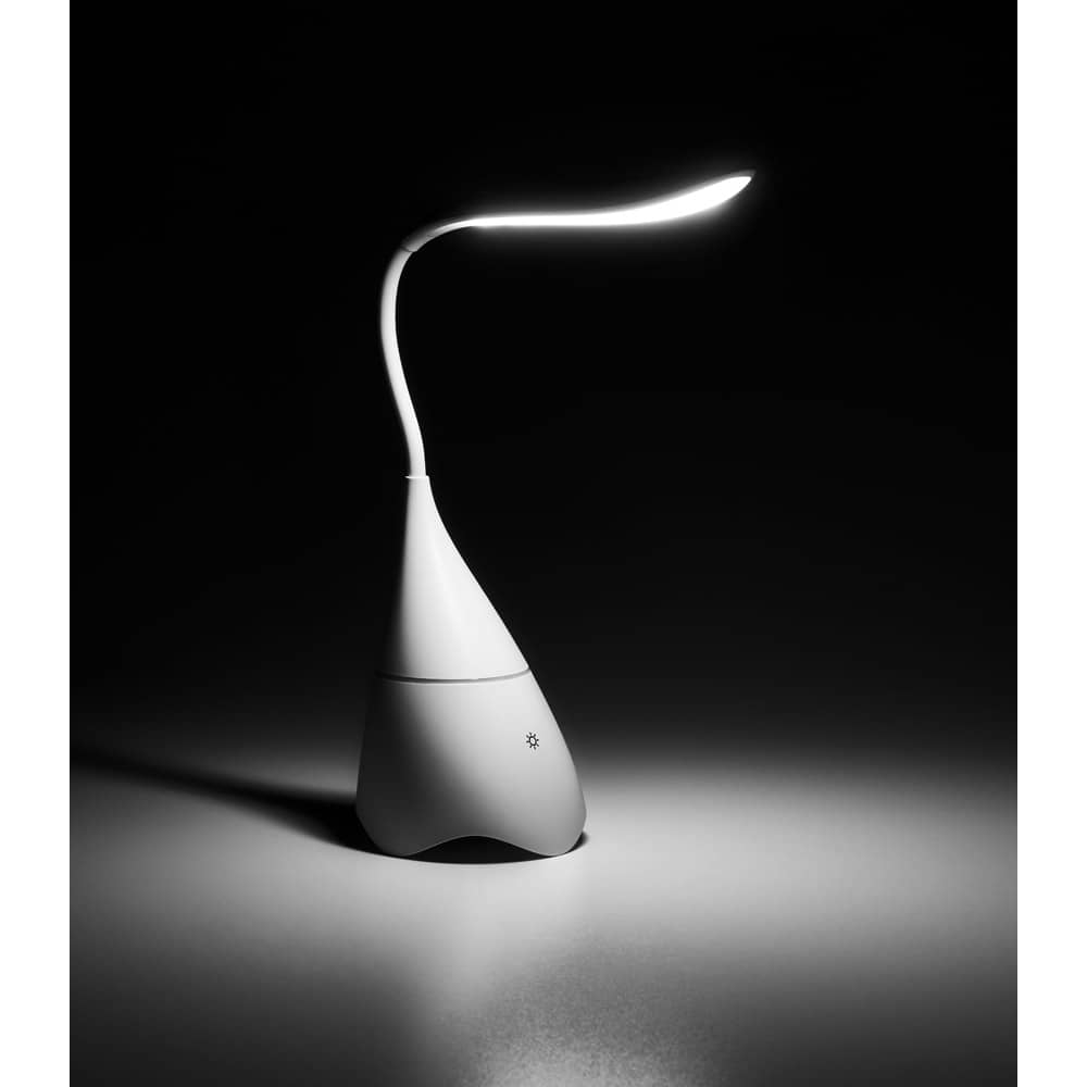 Luminária de mesa com caixa de som em ABS com 18 LEDs de alto brilho