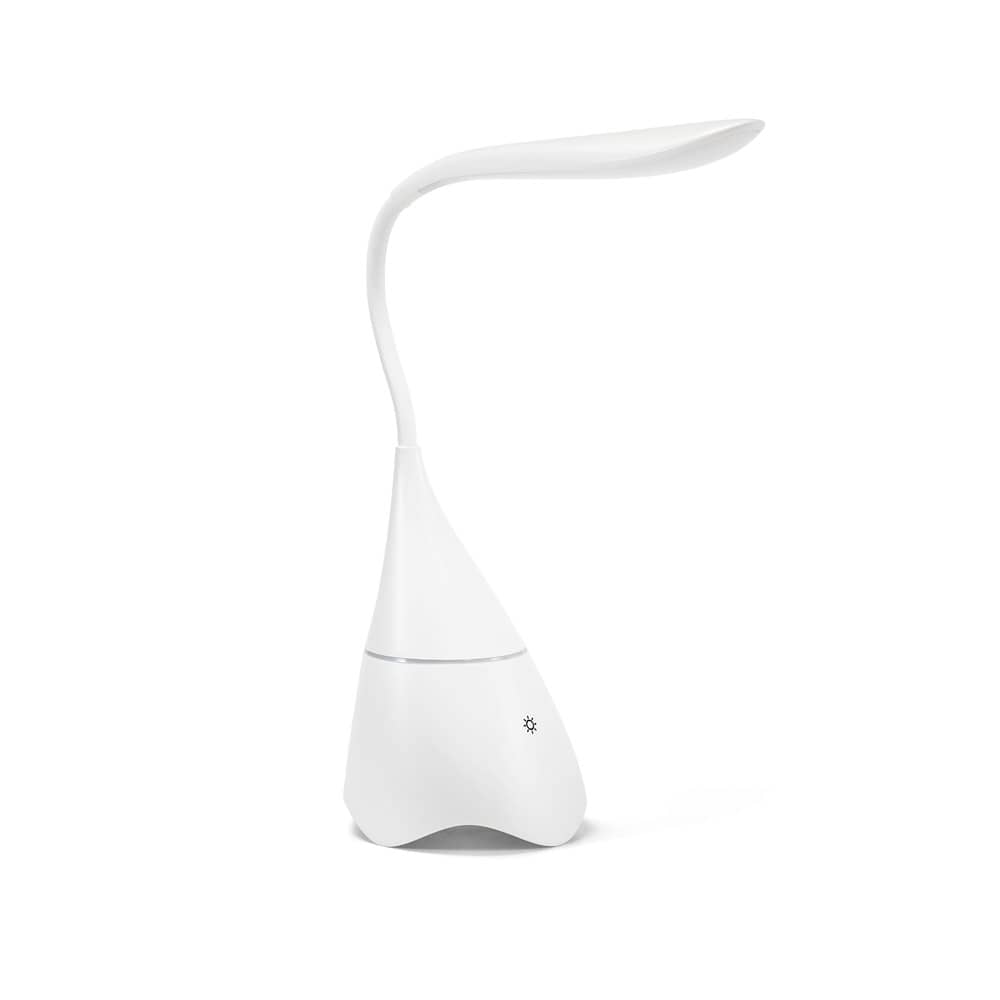 Luminária de mesa com caixa de som em ABS com 18 LEDs de alto brilho