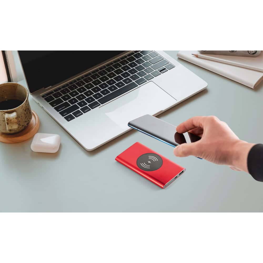 CASSINI 4'0. Bateria portátil com carregador por indução em alumínio 100% reciclado (4'000 mAh)