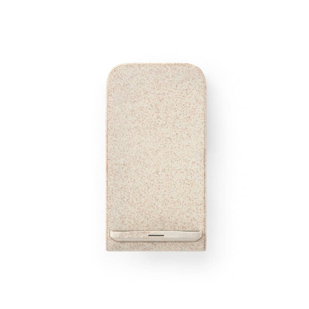Suporte para celular com carregador por indução super-rápido (15W), em fibra de palha de trigo e ABS