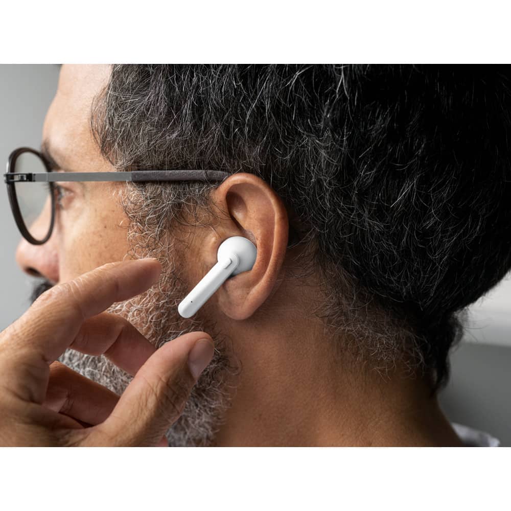 RUBIN WH. Fones de ouvido wireless com autonomia de 3h, em ABS