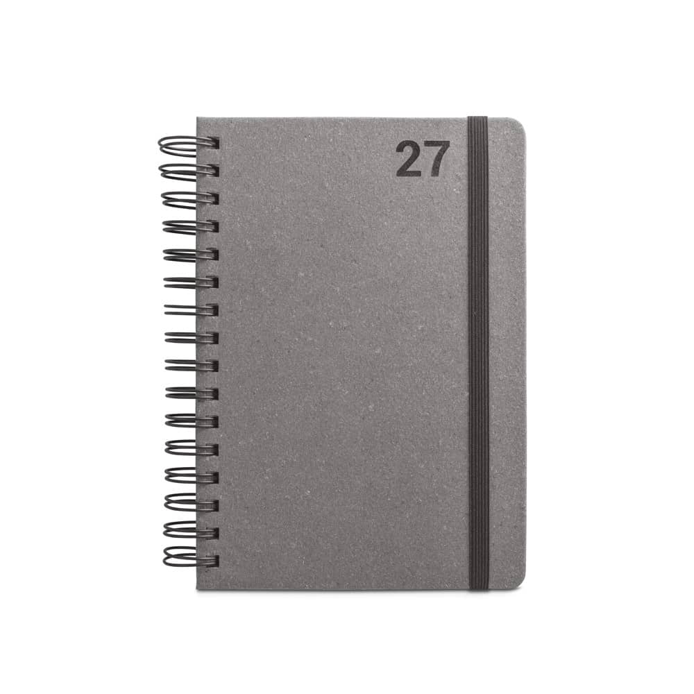 SIMMEL A5. Agenda A5, com argolas, em pele (58% reciclada)
