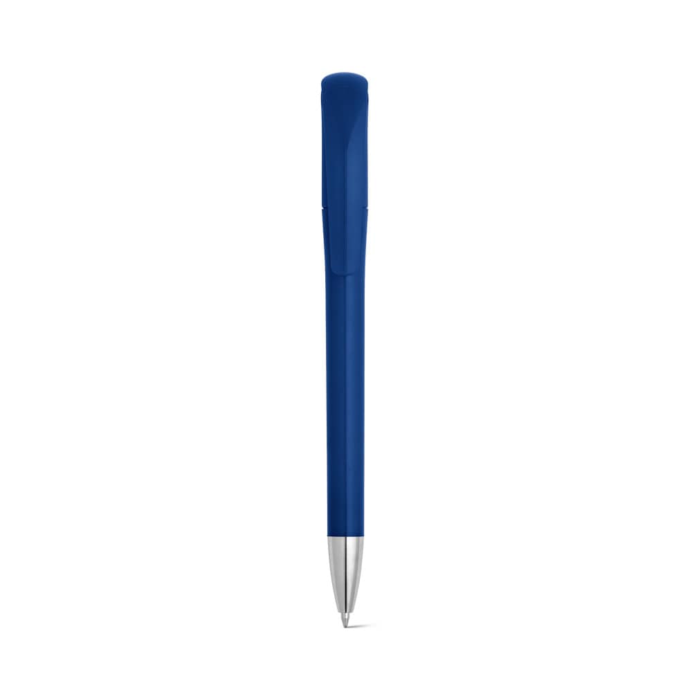 Caneta esferográfica em ABS com acabamento brilhante e escrita em azul
