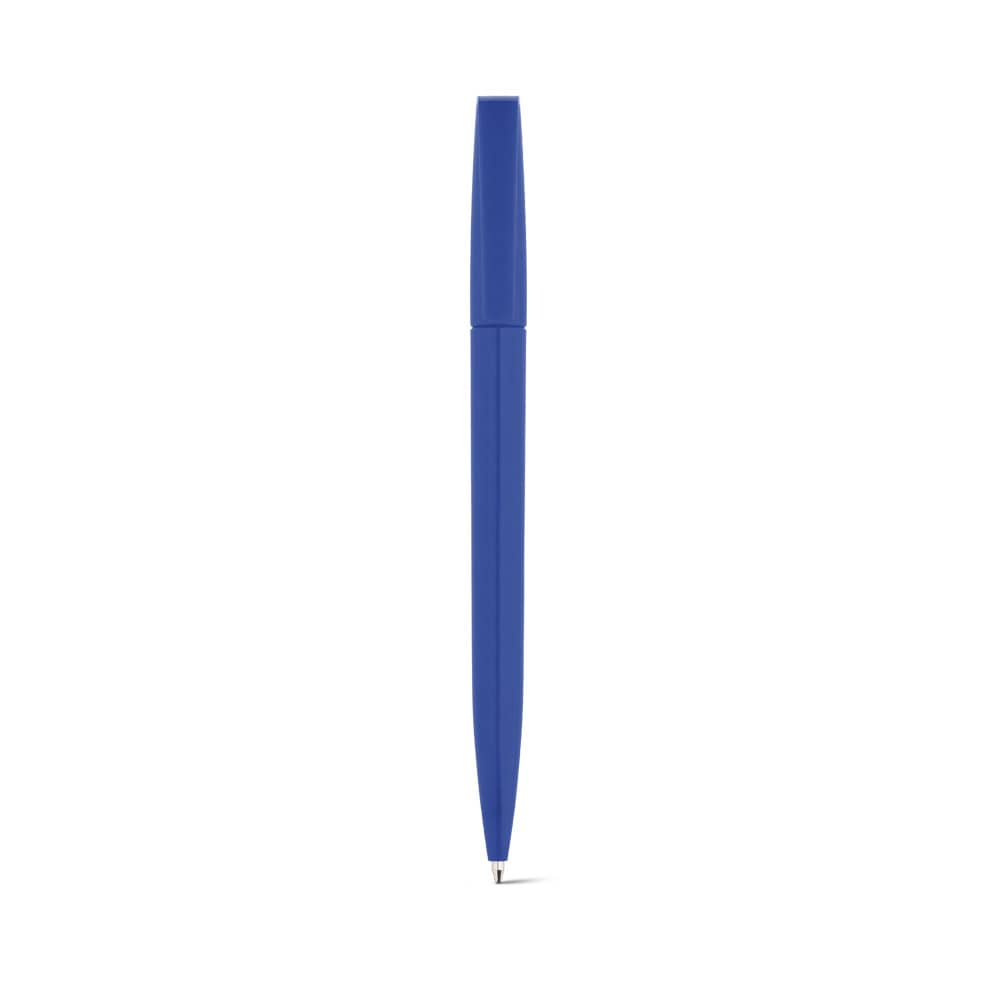 Caneta esferográfica em ABS com acabamento brilhante e escrita em azul