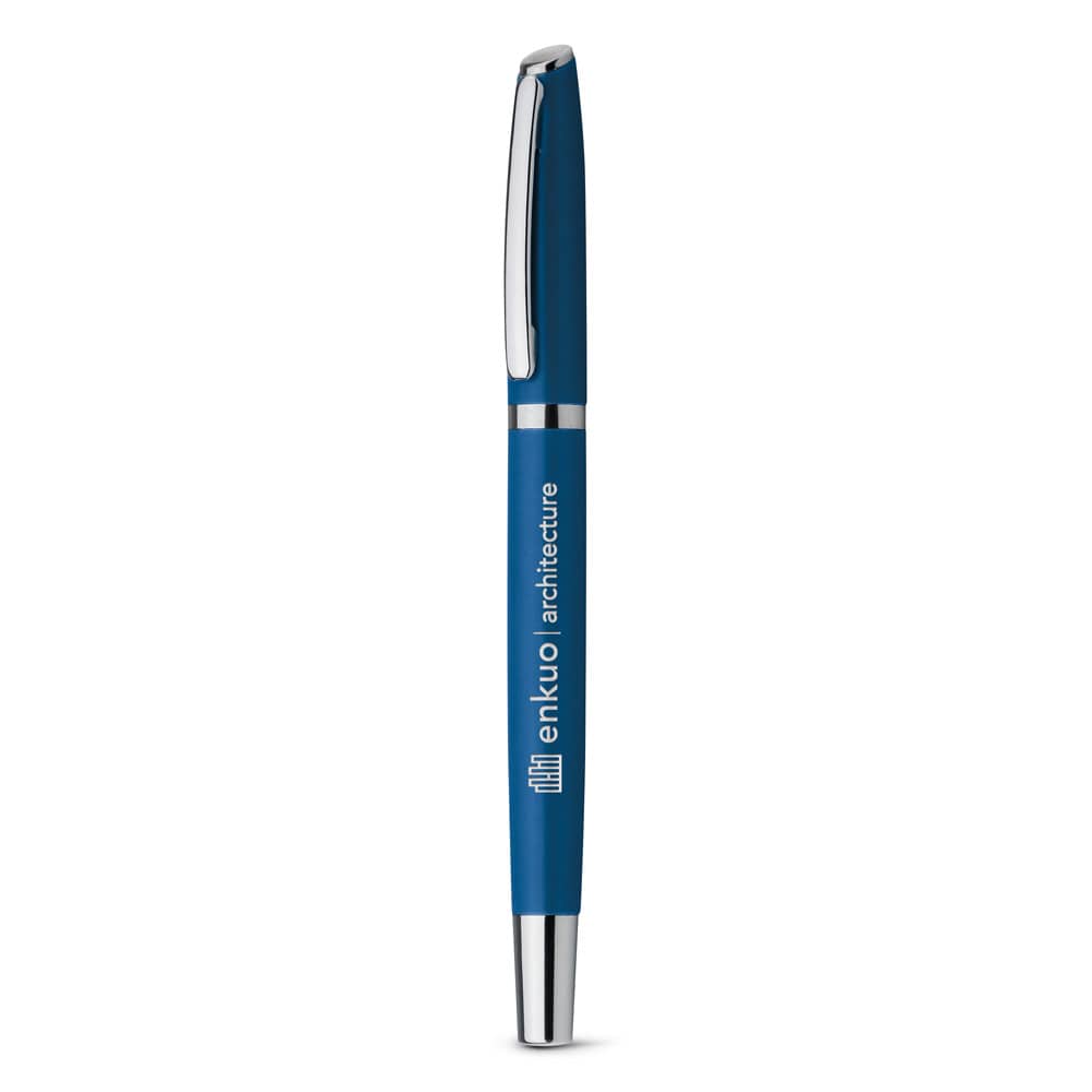 LANDO ROLLER. Caneta roller em alumínio com escrita em azul