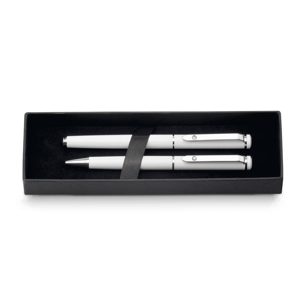 CALIOPE SET. Conjunto de canetas roller e esferográfica em metal