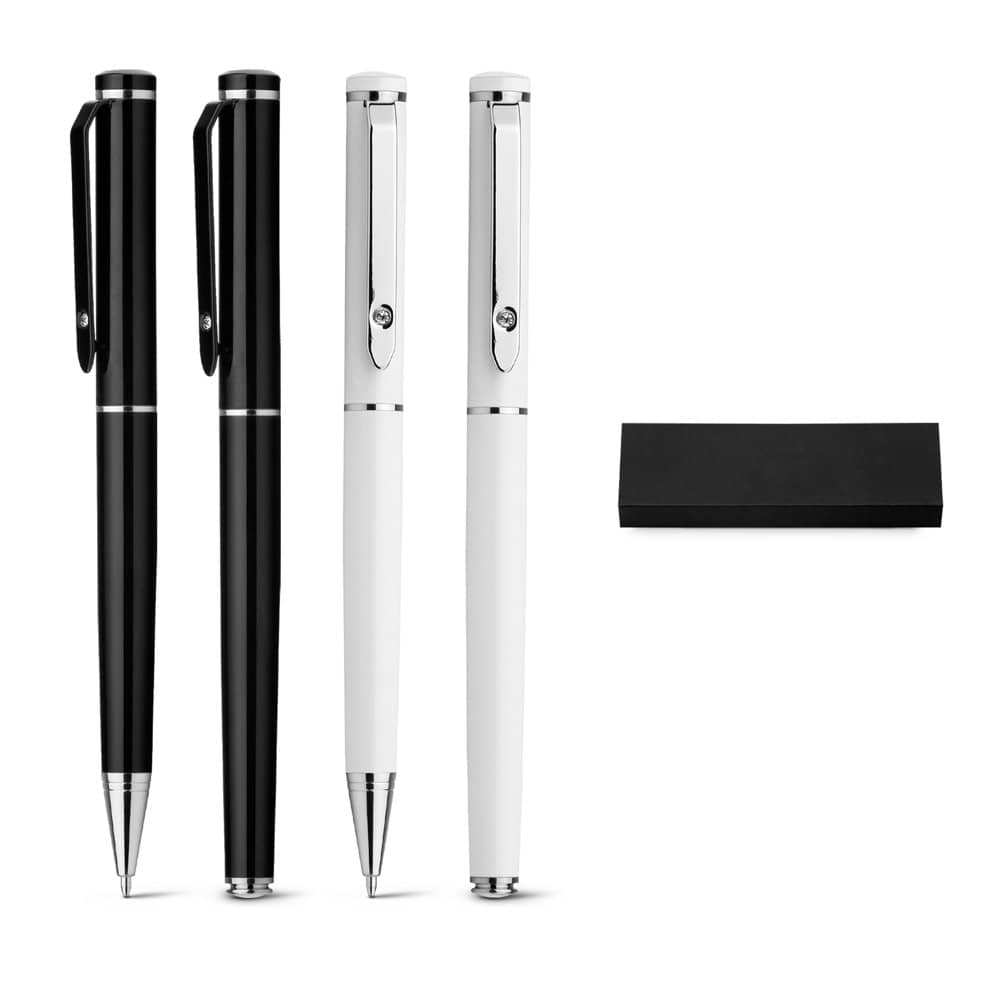 CALIOPE SET. Conjunto de canetas roller e esferográfica em metal