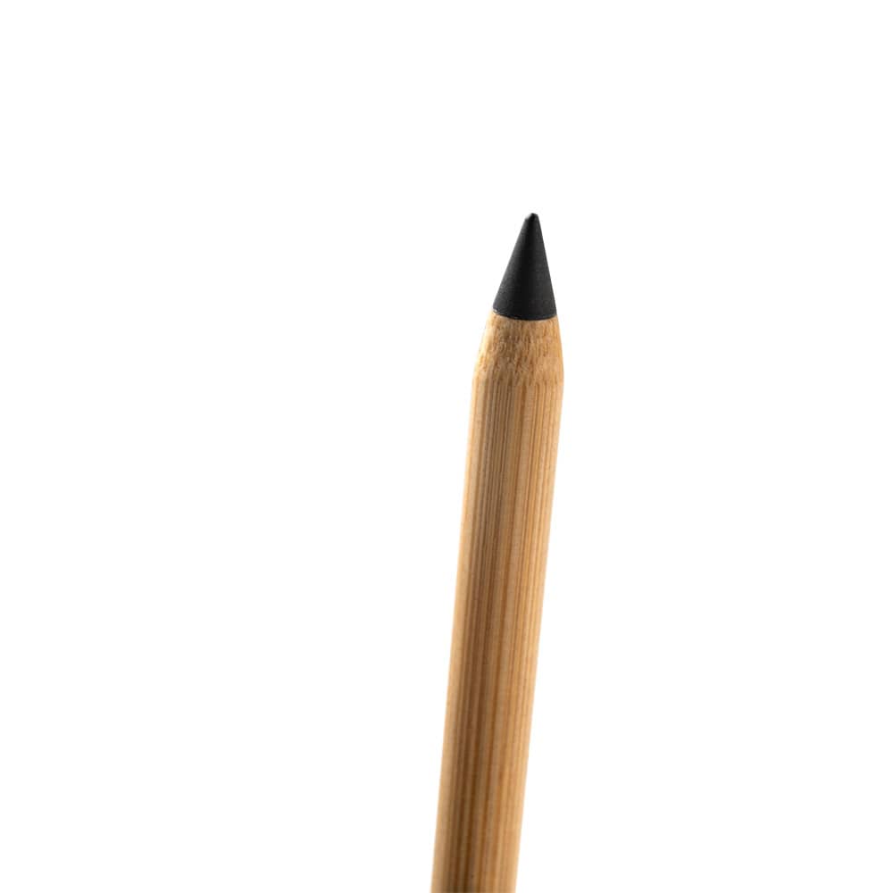 Caneta sem tinta em bambu com ponta de liga metálica