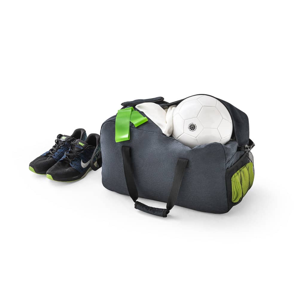 Bolsa esportiva em poliéster reciclado 600D de alta densidade com fundo em placa semi-rígida (31 L)