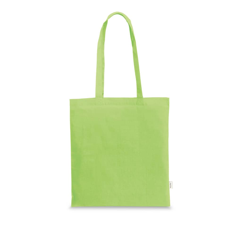 Sacola em 70% algodão reciclado e 30% poliéster reciclado (180 g/m²) sem tingimento