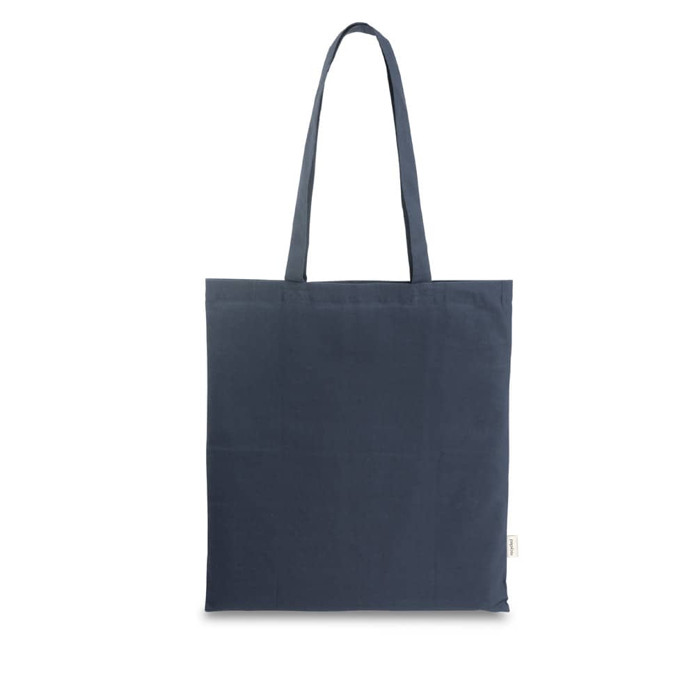 Sacola em 70% algodão reciclado e 30% poliéster reciclado (180 g/m²) sem tingimento