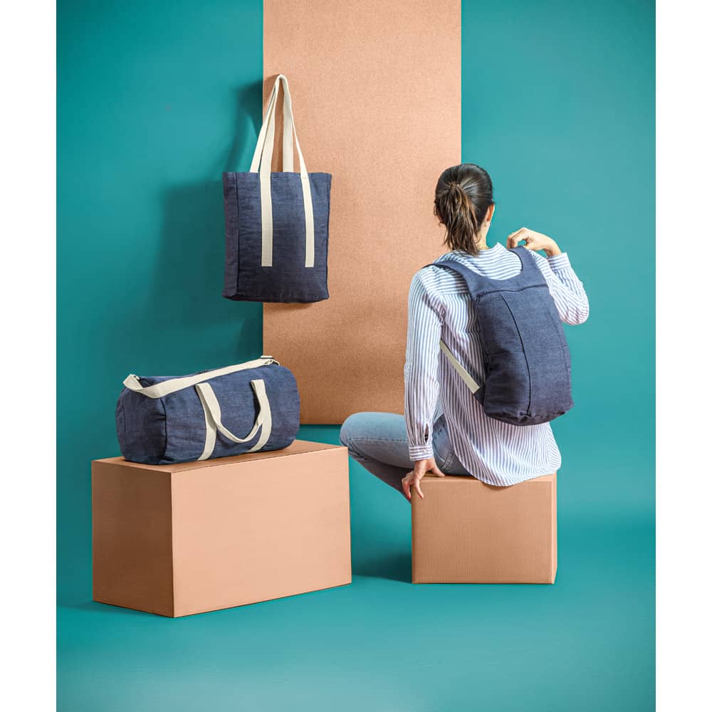 Sacola casual em denim reciclado (300 g/m²)