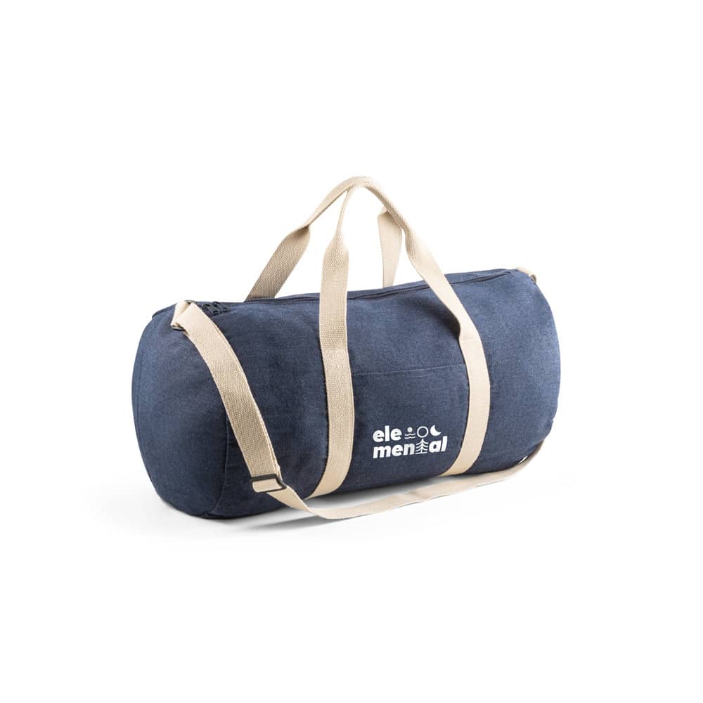 Sacola esportiva ou viagem em denim reciclado 25 L (300 g/m²)