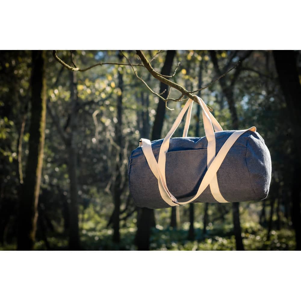 Sacola esportiva ou viagem em denim reciclado 25 L (300 g/m²)
