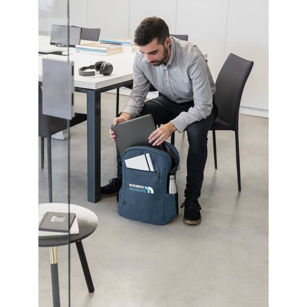 Mochila para notebook (15'6") em poliéster reciclado 300D com compartimento almofadado (18 L)