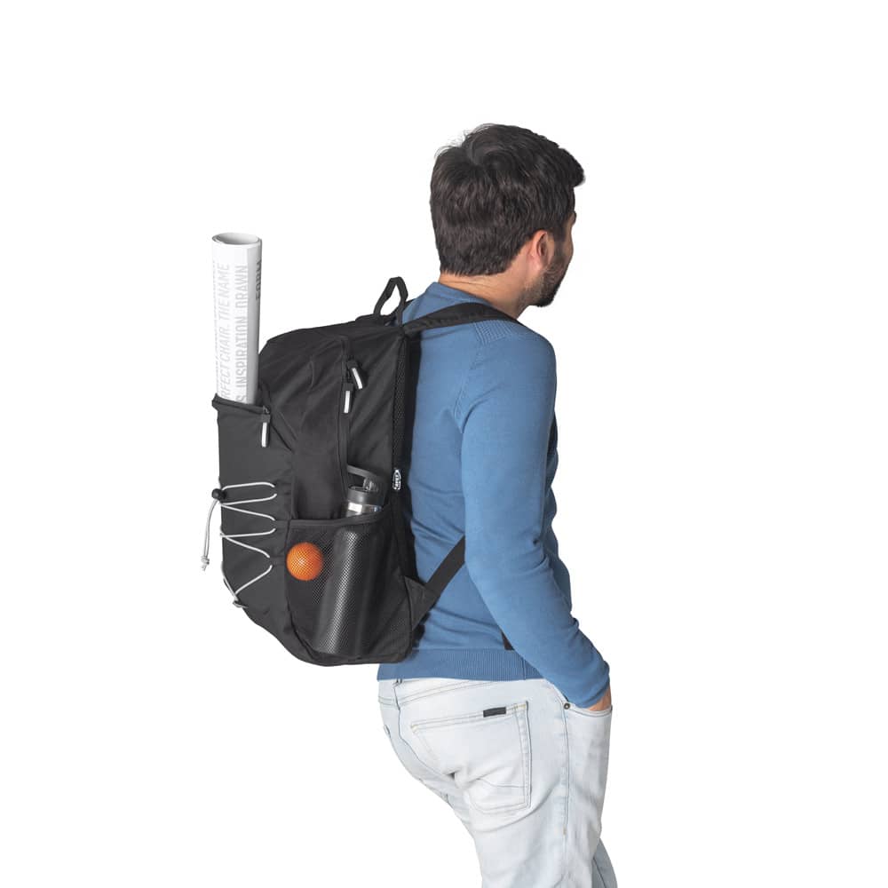 Mochila para notebook (15'6") em poliéster reciclado 300D e poliéster reciclado 600D, com elementos refletores (18 L)