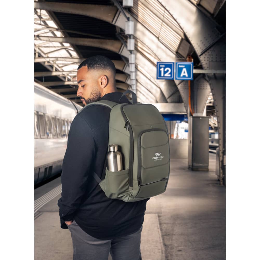 Mochila para notebook (16") em poliéster reciclado 600D de alta densidade, com revestimento resistente à água (19 L)