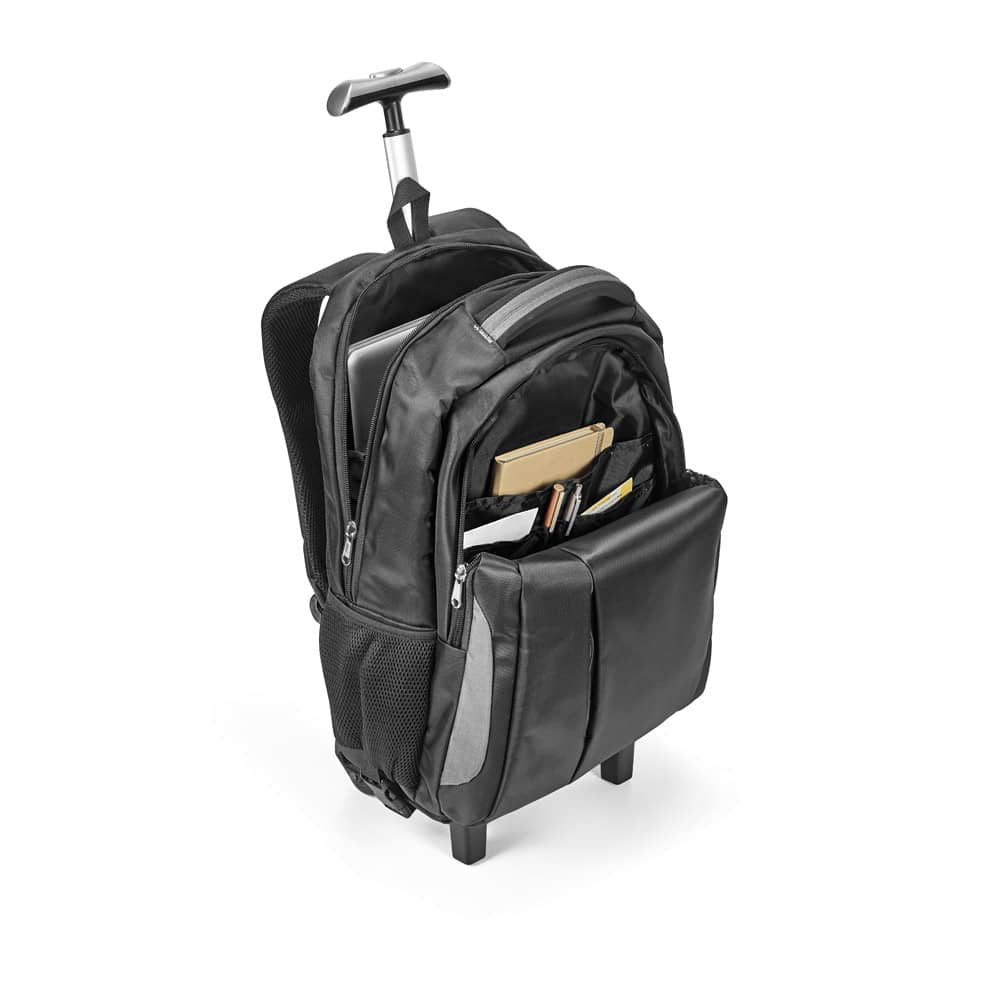 Mochila trolley para notebook (17'') em Nylon 999 impermeável com 2 rodas e sistema de proteção integrado (30 L)