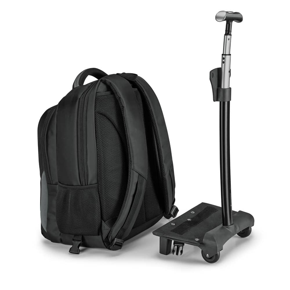 Mochila trolley para notebook (17'') em Nylon 999 impermeável com 2 rodas e sistema de proteção integrado (30 L)