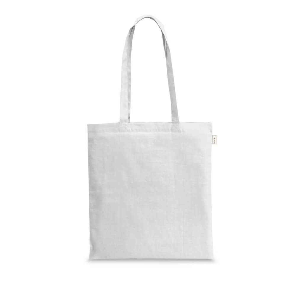 Sacola 70% algodão reciclado e 30% poliéster reciclado (150 g/m²) sem tingimento