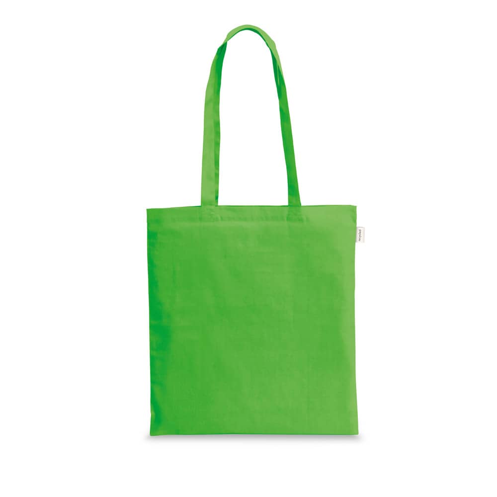 Sacola 70% algodão reciclado e 30% poliéster reciclado (150 g/m²) sem tingimento