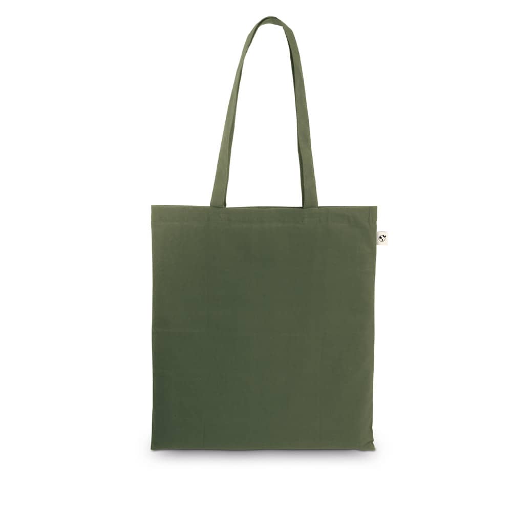 Sacola 70% algodão reciclado e 30% poliéster reciclado (150 g/m²) sem tingimento