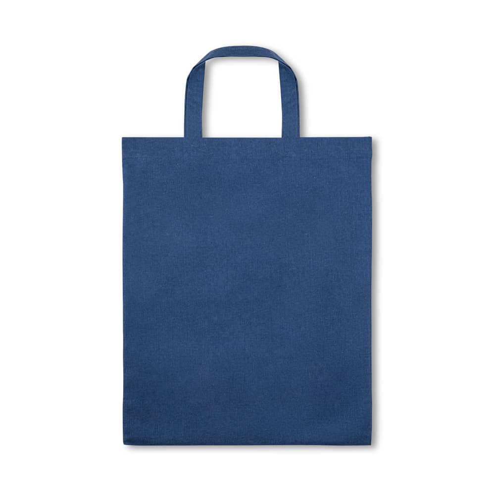 Sacola dobrável em 50% algodão, 30% algodão reciclado e 20% poliéster reciclado (140 g/m²)