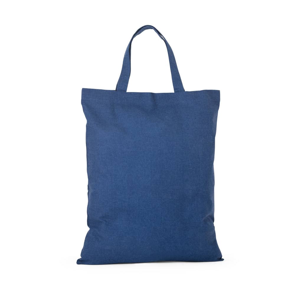 Sacola dobrável em 50% algodão, 30% algodão reciclado e 20% poliéster reciclado (140 g/m²)