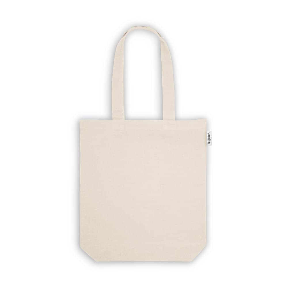 Sacola em 50% algodão, 30% algodão reciclado e 20% poliéster reciclado (220 g/m²)