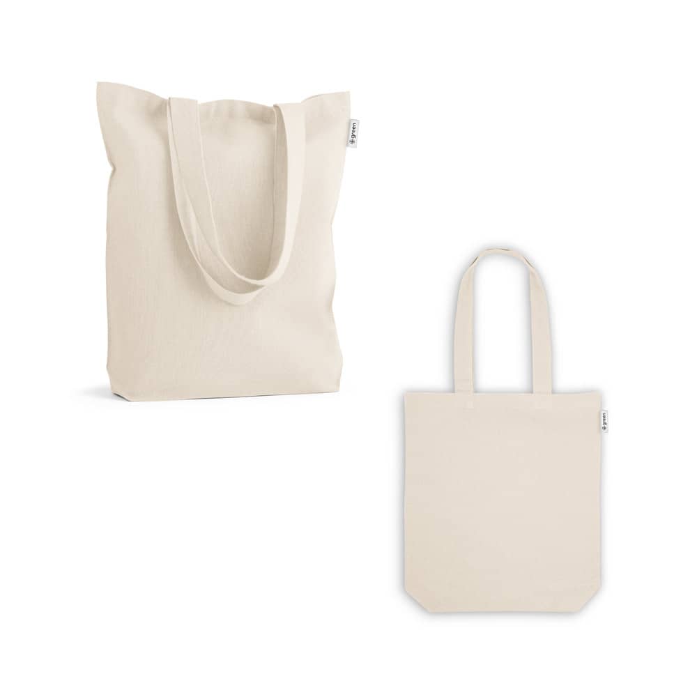 Sacola em 50% algodão, 30% algodão reciclado e 20% poliéster reciclado (220 g/m²)