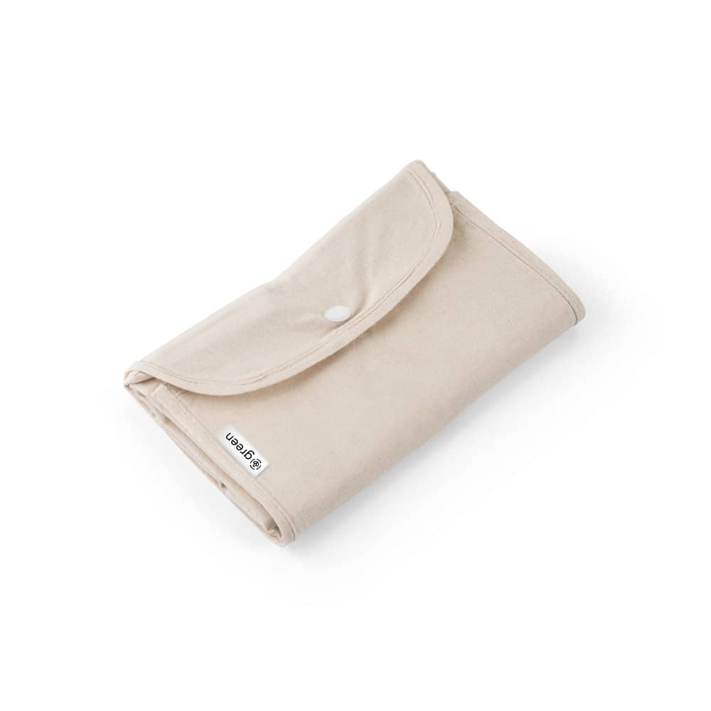 Sacola dobrável em 50% algodão, 30% algodão reciclado e 20% poliéster reciclado (140 g/m²)