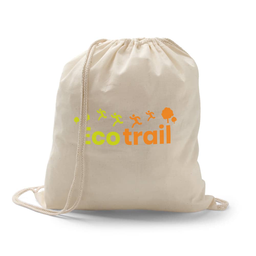 Sacola tipo mochila 100% algodão (100 g/m²)
